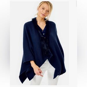 Lily Pulitzer Rainie Wrap true navy One Size NWT Women